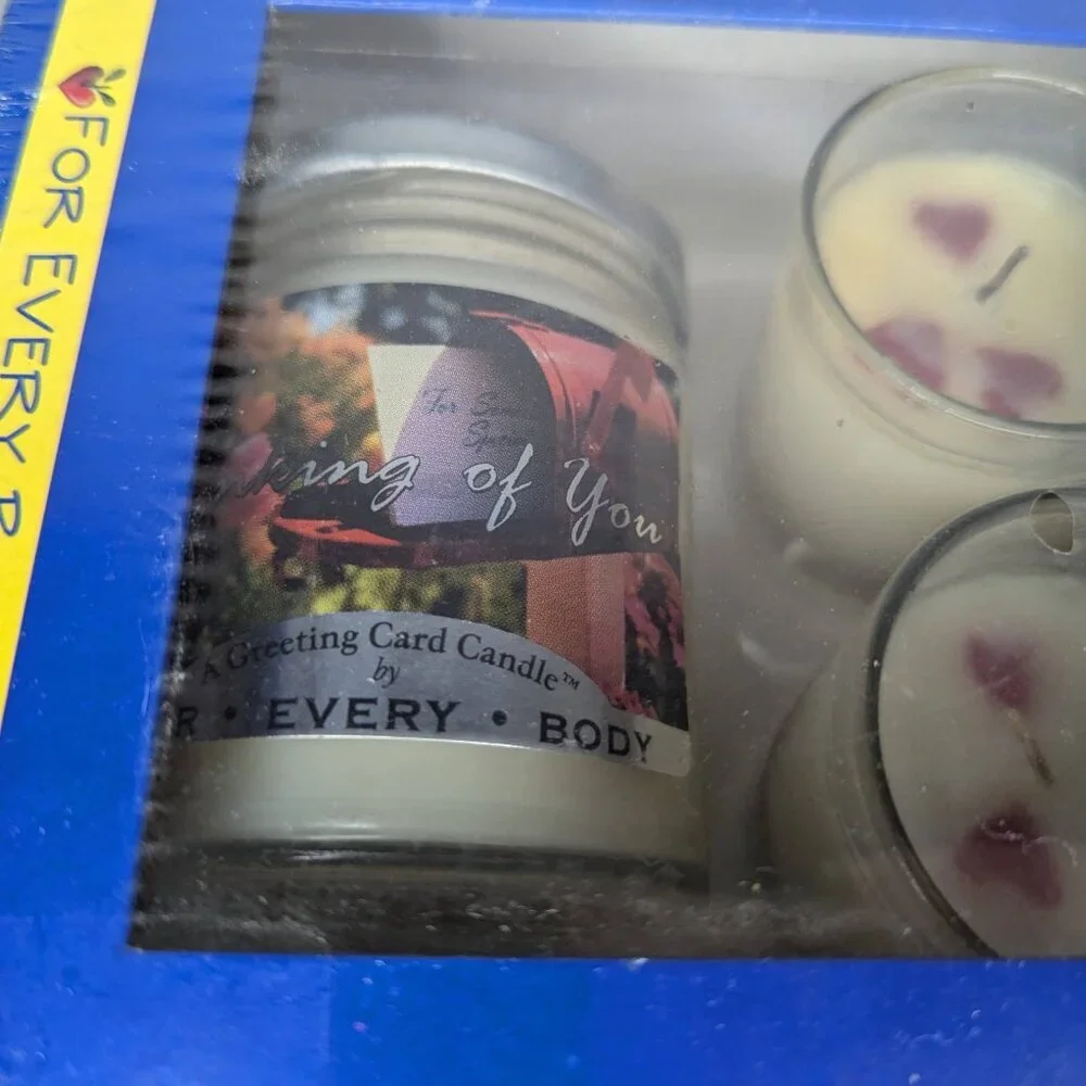 Love in Bloom Greeting Card Candle Set Thinking of You For Everybody NIB